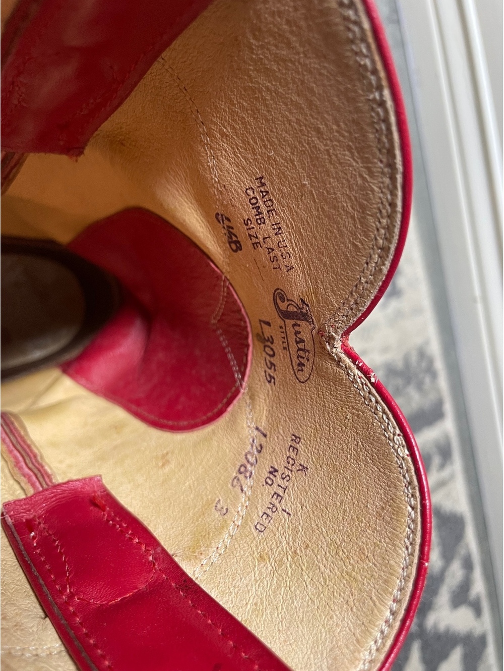 Women’s Justin vintage red round toe western roper size 6.5 B - Picture 7 of 9